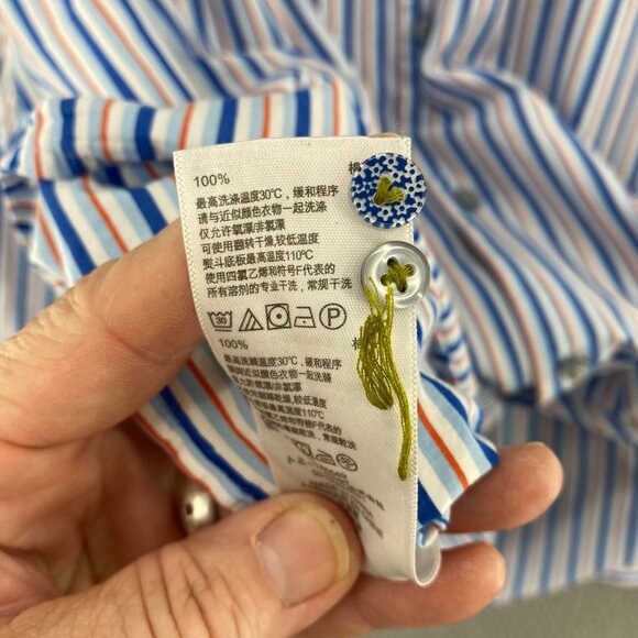 Tommy Bahama Shirt Mens Extra Large Blue Striped Button Collared Long Sleeves - Picture 7 of 11